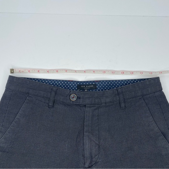 Ted Baker London Shorts Mens Size 30R Grey Navy Casual Flat Front Cotton Chino - Picture 7 of 10